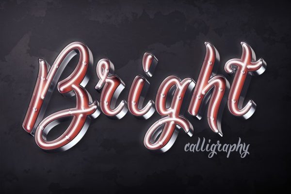 3D效果超级PSD创意字体精选[1.05GB] 3d script "Bright calligraphy"