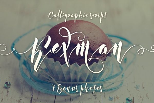 英文手写书法创意字体精选 Kexman script + Photo bonus