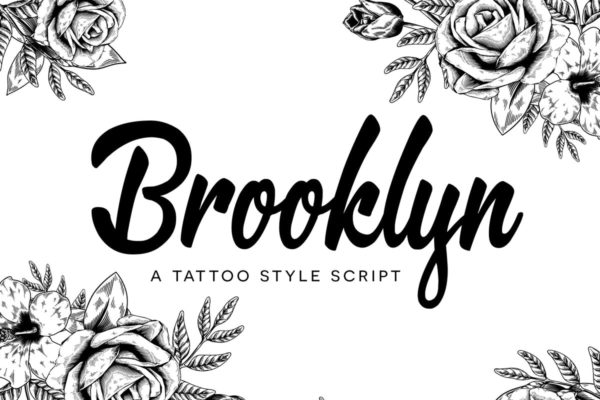 粗线条画笔手写英文创意字体精选 Brooklyn Script