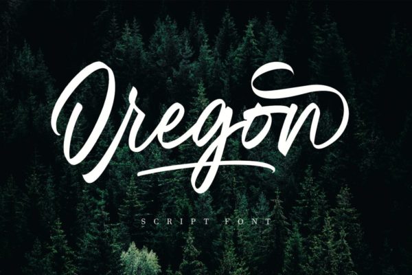 绘画画笔英文书法创意字体精选 Oregon Script MS