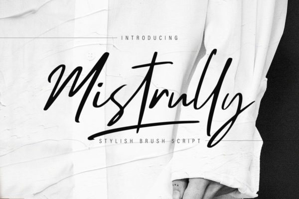时尚手写英文签名创意字体精选 Mistrully Brush Script