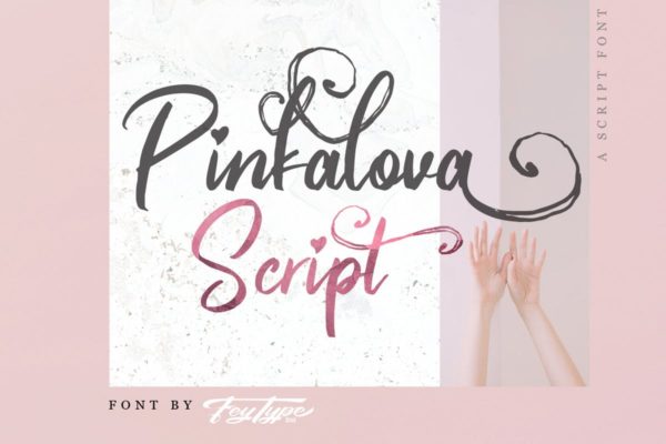 充满爱意独特设计英文手写创意字体精选 Pinkalova – Handwritting Script Font
