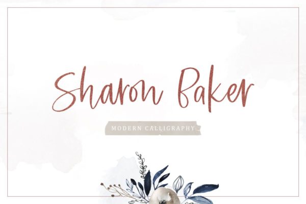 现代可爱英文书法创意字体精选 Sharon Baker – Modern Script