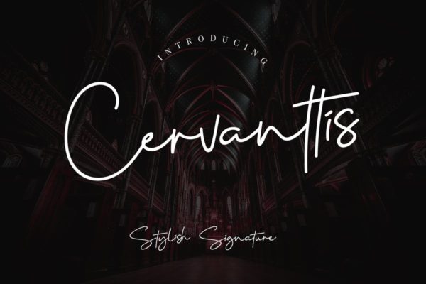 钢笔签名英文手写书法创意字体精选 Cervanttis Signature Script