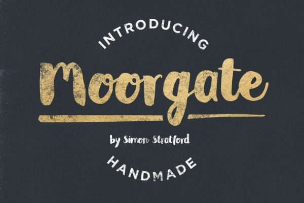 创意艺术画笔手绘英文创意字体精选 Moorgate brush script font