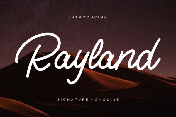 英文签名设计创意字体精选 Rayland Signature Monoline
