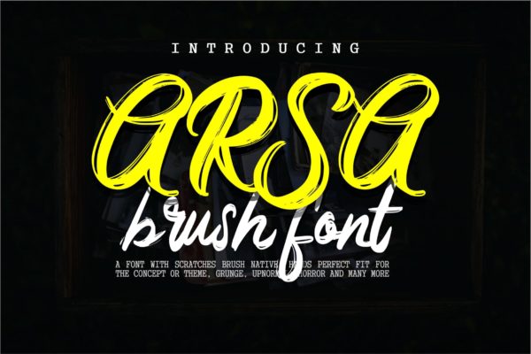 印刷排版设计英文笔刷书法创意字体精选 Arsa – Brush Font