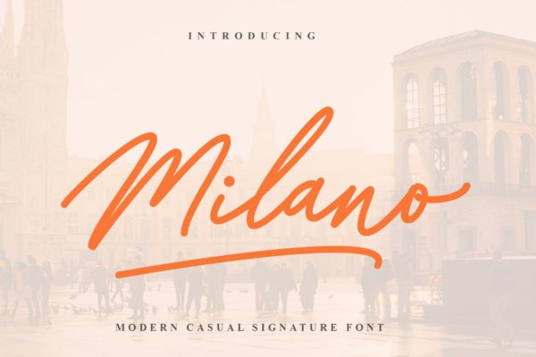现代创意英文钢笔书法签名创意字体精选 Milano Signature Font
