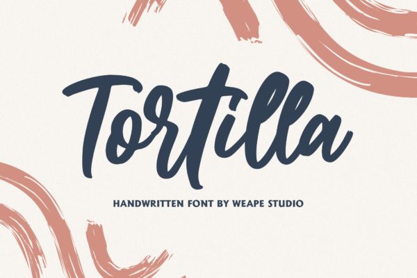 流畅笔画英文书法笔刷创意字体精选 Tortilla – Handwritten Font