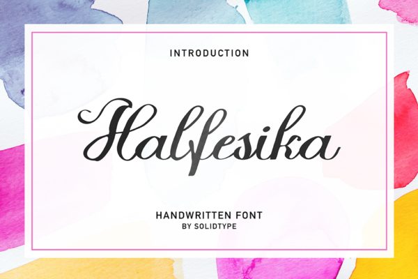 时尚粗糙边缘创意英文书法创意字体精选 Halfesika Script