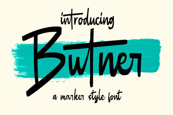 马克笔手工绘制英文手写创意字体精选 Butner – Marker Font