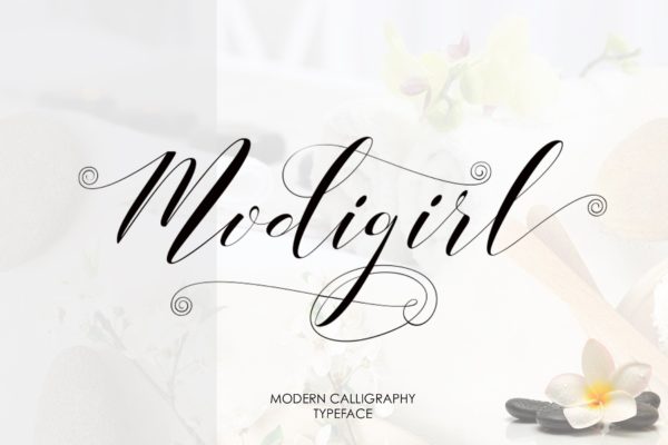 花式英文手工制作书法创意字体精选 Modigirl Script