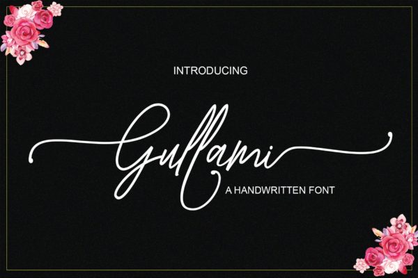 现代创意艺术书法创意字体精选英文连体创意字体精选 Gullami Script