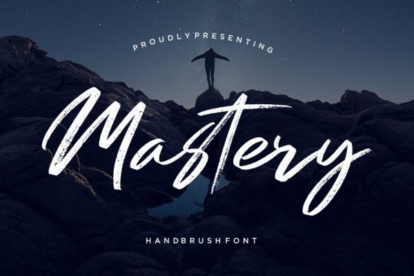 豪迈硬朗英文笔刷草书创意字体精选 Mastery Hand Brush