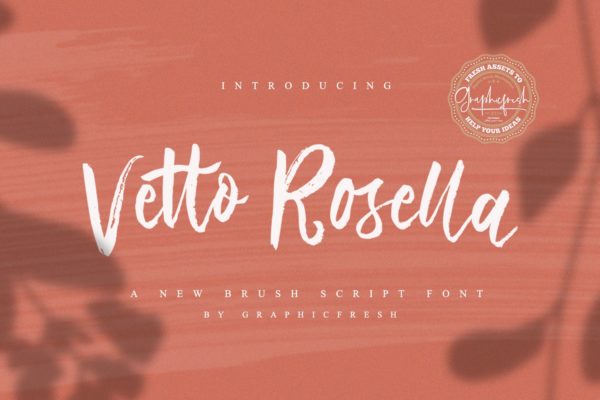 优雅女性书法艺术英文创意字体精选 Vetto Rosella – Handwritting Font
