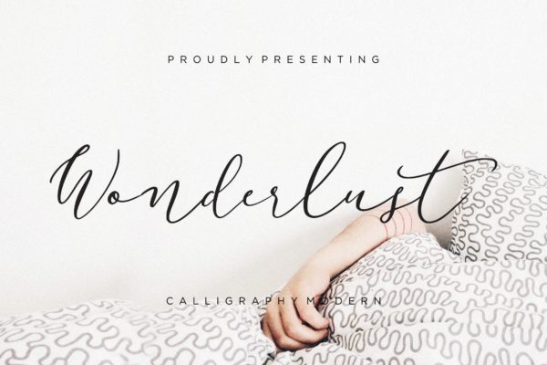 现代优雅英文钢笔书法创意字体精选 Wonderlust Calligraphy Modern