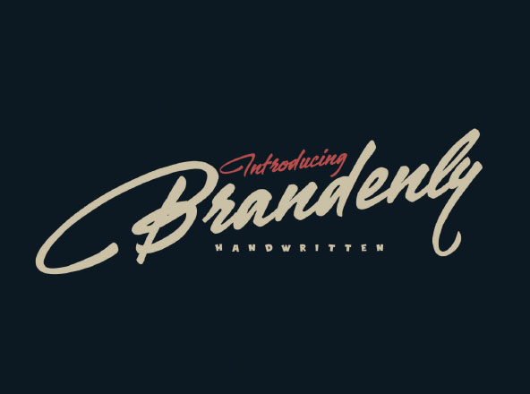 钢笔签名英文手写创意字体精选 Brandenly Handwritten Font