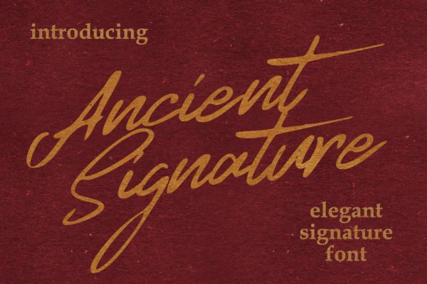 复古英文钢笔签名手写创意字体精选 Ancient Signature