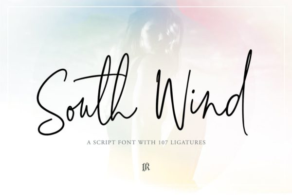 英文现代钢笔书法创意字体精选 South Wind Font