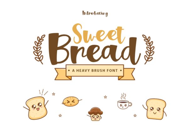 品牌设计适用活泼风格英文手写创意字体精选 Sweet Bread
