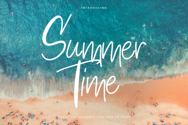休闲主题设计适用的英文手写创意字体精选 Summertime – Thin Casual Script Font