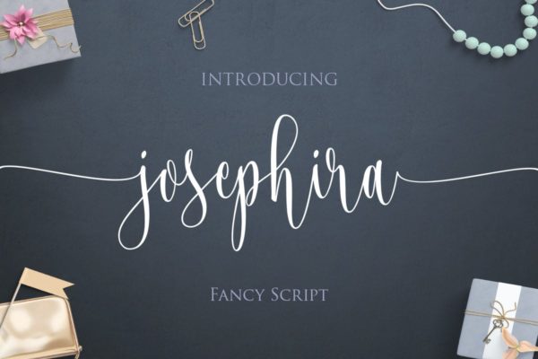 梦幻连笔英文书法创意字体精选 Josephira Fancy Script Font