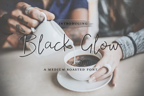 英文钢笔书法创意字体精选 Black Glow Font