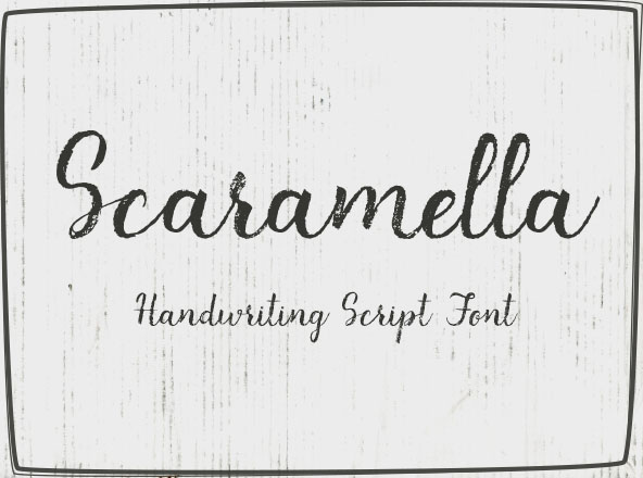 软刷画笔手工制作英文书法创意字体精选 Scaramella Handwriting Script Font