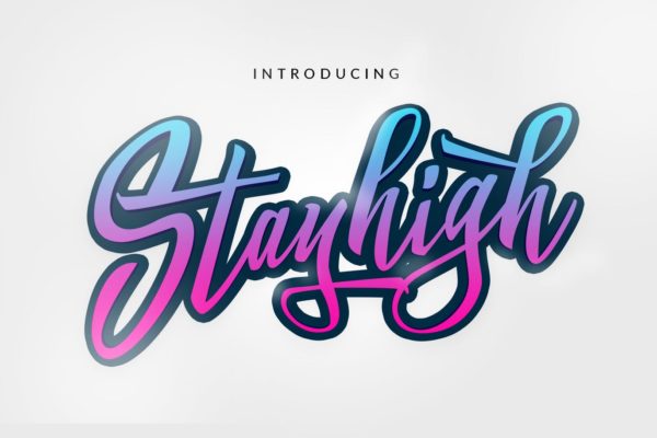 Street和LifeStyle风格Logo设计书法创意字体精选 Stay High Logotype