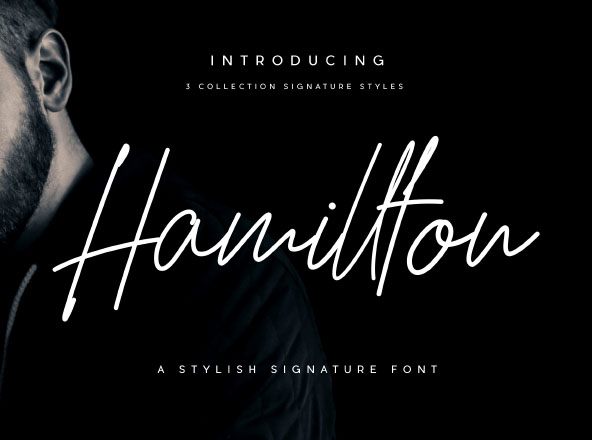 优雅设计风格英文钢笔签名创意字体精选 Hamillton Signature Script Typeface