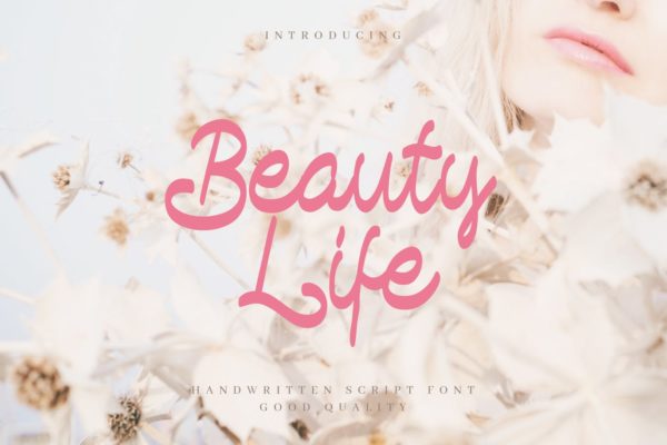 简单浪漫书写风格英文手写创意字体精选 Beauty Life – Romantic Handwritten Script