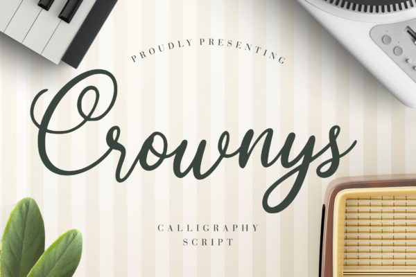 非常适合品牌设计的优雅风格英文书法创意字体精选 Crownys Calligraphy Script