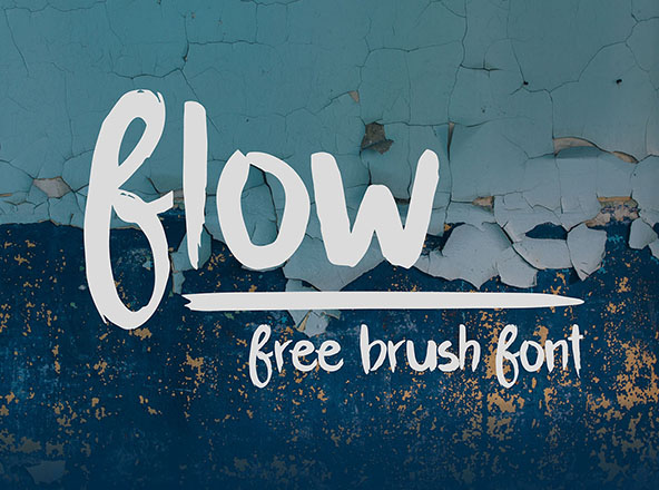 创意广告设计英文画笔手写创意字体精选 Flow Brush Font
