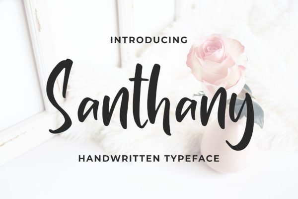 签名/品牌设计适用的英文书法创意字体精选 Santhany – Handwritten Typeface