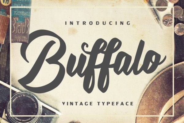 复古设计英文书法创意字体精选 Buffalo – Vintage Typeface