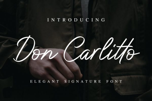 优雅钢笔签名书法创意字体精选 Don Carlitto – Elegant Signature Font