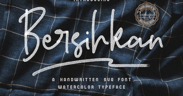 个性的水彩签名SVG手写签名创意字体精选 Bersihkan – Watercolor Signature SVG