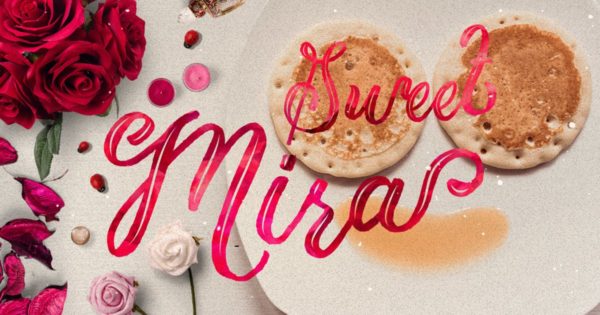 水彩丝带花饰手写英文创意字体精选 Mira & graphic watercolor & swirls