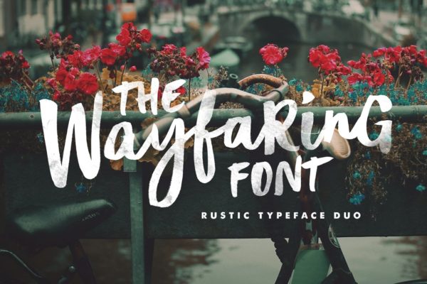 一组质朴有魅力的手绘创意字体精选组合  The Wayfaring Font Duo