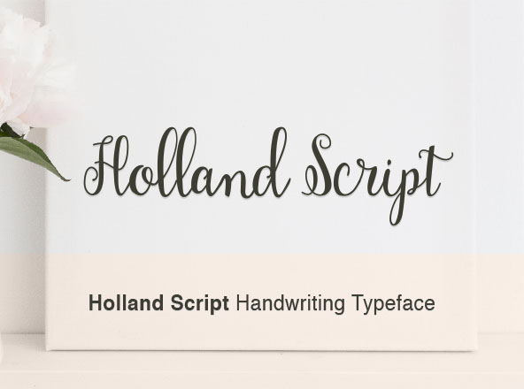 会“跳舞”的英文浪漫书法创意字体精选 Holland Script Handwriting Font