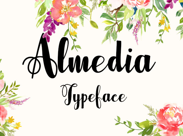现代精致风格英文书法创意字体精选 Almedia Font