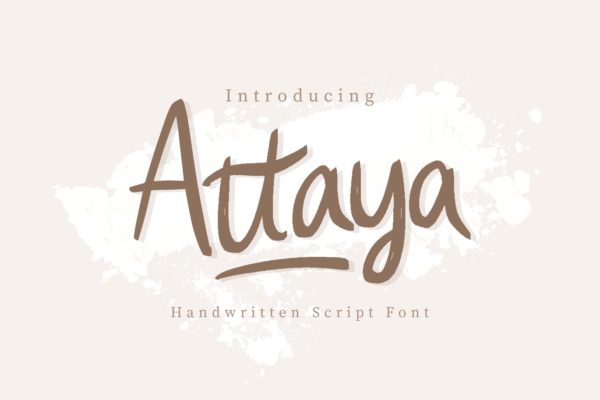 可爱有趣的英文手写印刷创意字体精选 Attaya Handwritten Font