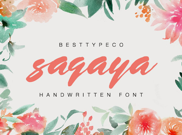 英文手工书法创意字体精选 Sagaya Font