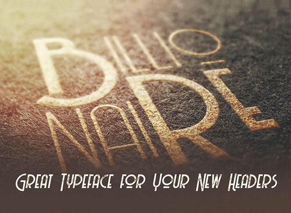 独特的装饰艺术或复古风格无衬线创意字体精选: Billionaire Medium Grunge Font