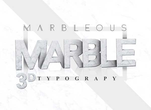 大理石纹理三维创意字体精选 MARBLE 3D Typography