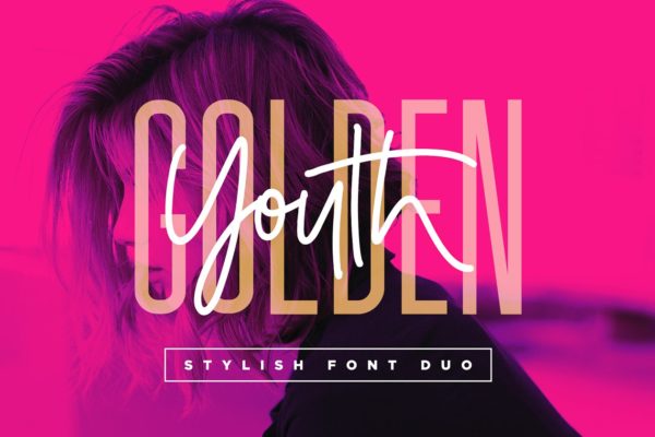 金色年华两款英文创意字体精选的巧妙结合 Golden Youth Font Duo