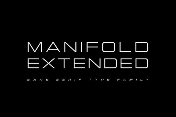 犀利细长英文宽无衬线创意字体精选 Manifold Extended CF wide sans serif