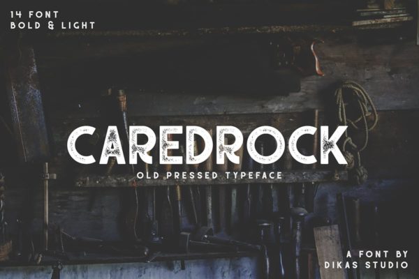 干净老式印刷风格无衬线英文创意字体精选 Caredrock
