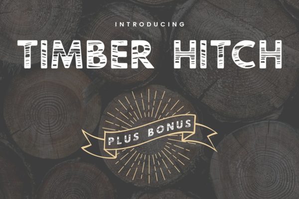 木纹无衬线英文创意字体精选 Timber Hitch Font + Nature Designs