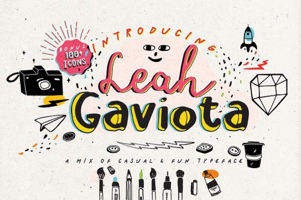 创意艺术英文手写创意字体精选 Leah Gaviota Script